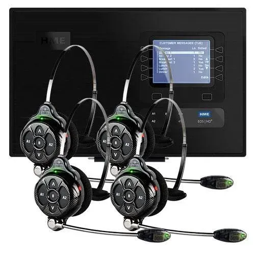 EOS | HD® HME DUAL LANE DRIVE-THRU HEADSET COMPLETE SYSTEMS with 6 HS6200 Headsets Refurbished 1 year