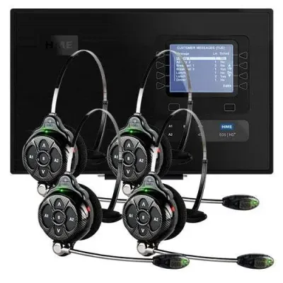 EOS | HD® HME DUAL LANE DRIVE-THRU HEADSET COMPLETE SYSTEMS with 6 HS6200 Headsets Refurbished 1 year