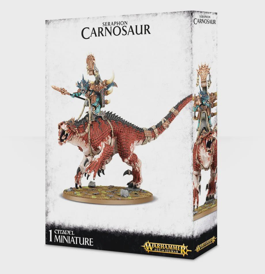 Saurus Oldblood On Carnosaur / Saurus Scar-Veteran on Carnosaur / Skink Oracle On Troglodon