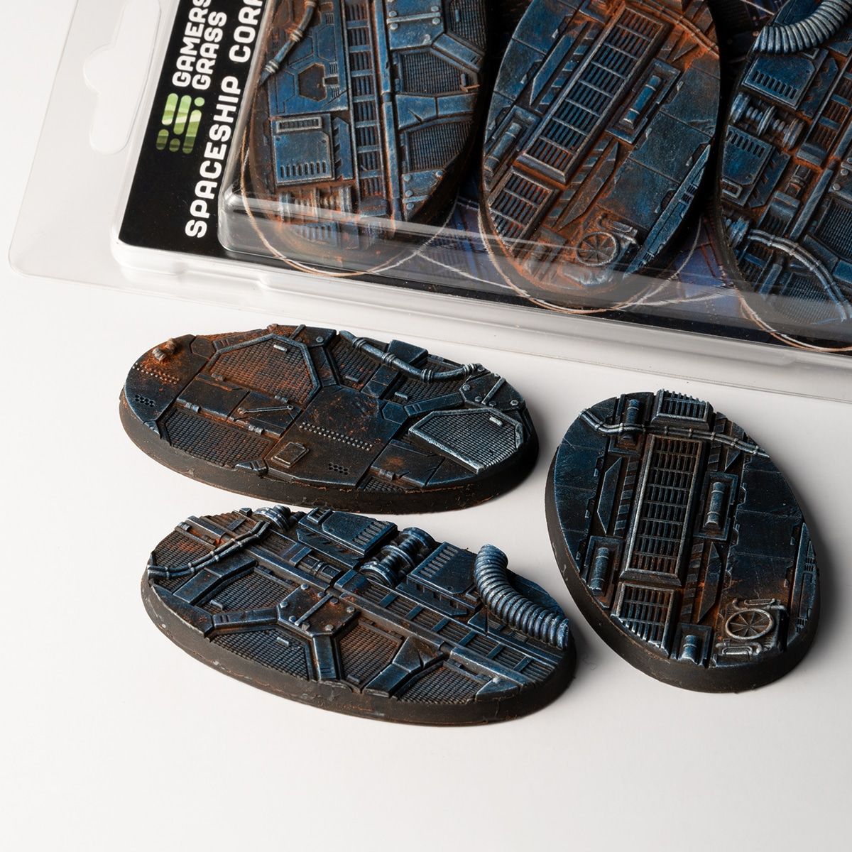 GamersGrass - Spaceship Corridor Bases, Oval 75mm (x3)