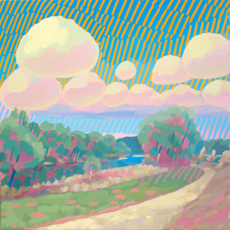 Originalmalerei 'Isarwolken'