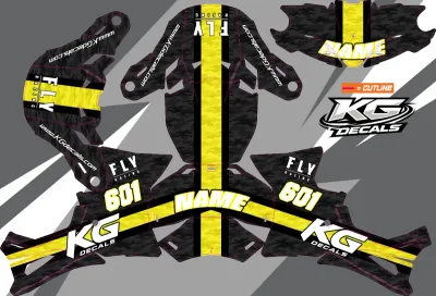 FLY RACING FORMULAE 3 HELMET WRAP — LINES BLK YELLOW CAMEO FLY RACING FORMULAE 3 HELMET WRAP — LINES BLK YELLOW CAMEO