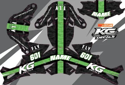 FLY RACING FORMULAE 3 HELMET WRAP — LINES BLK GREEN CAMEO FLY RACING FORMULAE 3 HELMET WRAP — LINES BLK GREEN CAMEO