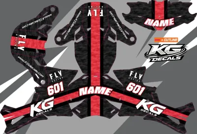 FLY RACING FORMULAE 3 HELMET WRAP — LINES BLK RED CAMEO