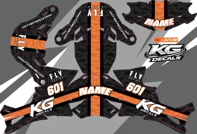 FLY RACING FORMULAE 3 HELMET WRAP — LINES BLK ORANGE CAMEO FLY RACING FORMULAE 3 HELMET WRAP — LINES BLK ORANGE CAMEO
