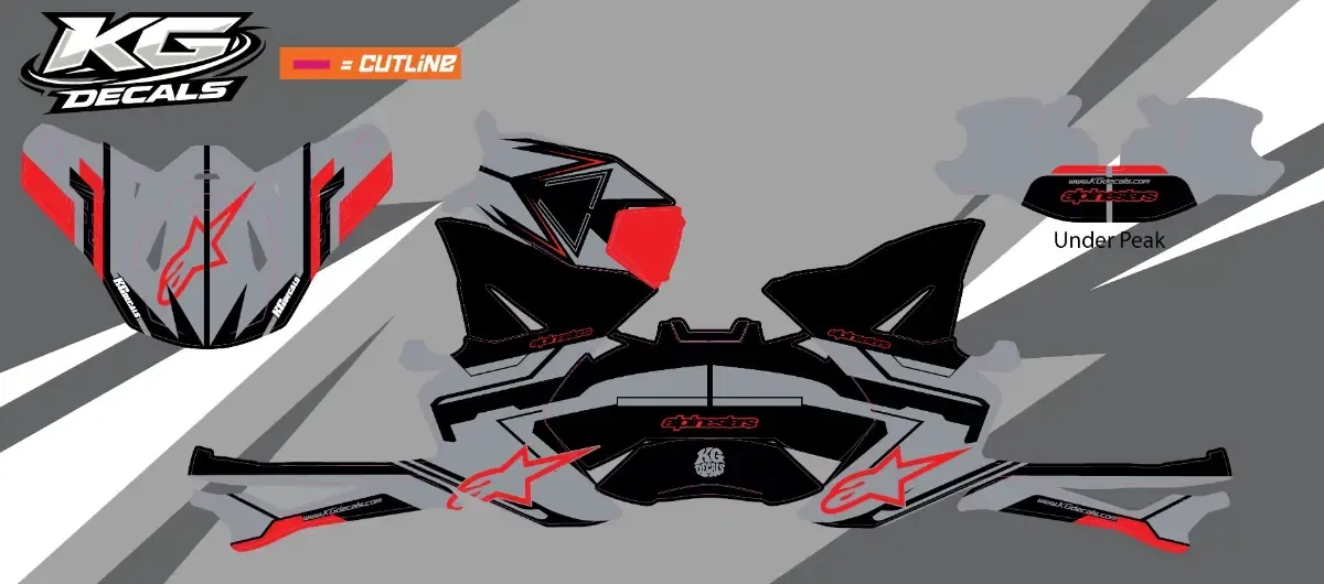APLINE STARS SM8 / SM10 HELMET WRAP — GREY, BLACK & RED