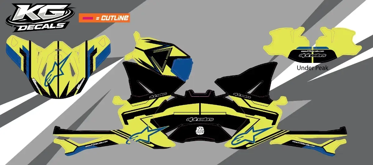 APLINE STARS SM8 / SM10 HELMET WRAP — FLOW YELLOW & BLUE