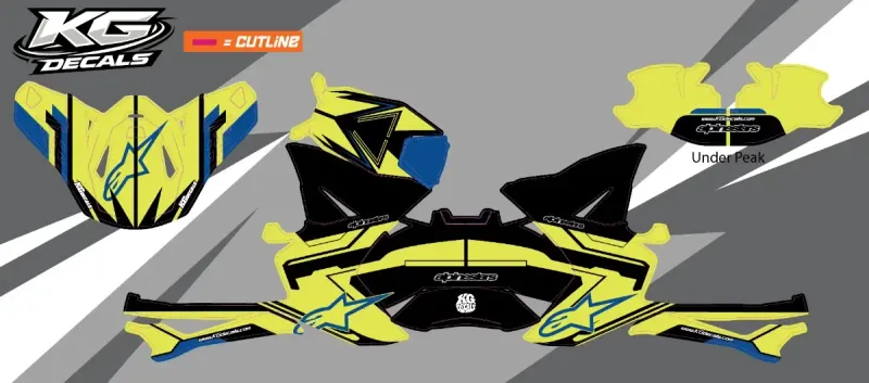 APLINE STARS SM8 / SM10 HELMET WRAP — FLOW YELLOW & BLUE