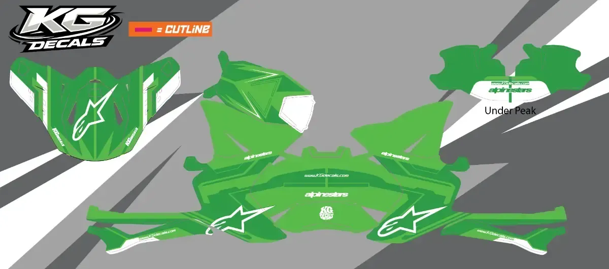 APLINE STARS SM8 / SM10 HELMET WRAP — GREEN DC GREEN