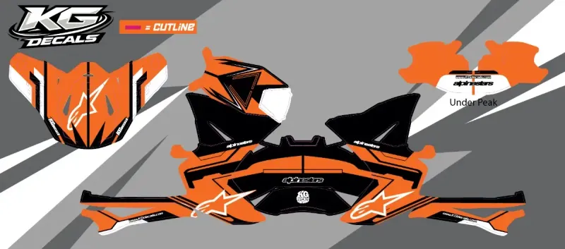 APLINE STARS SM8 / SM10 HELMET WRAP — BLACK & ORANGE