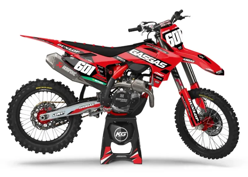 GASGAS SEMI CUSTOM BIKE DECALS — REDLINE RED/BLK