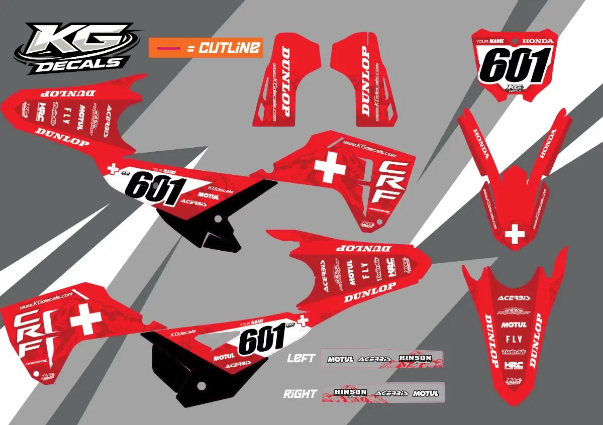 HONDA SEMI CUSTOM BIKE DECALS — SWISS MOUNTAIN