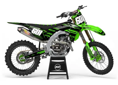 KAWASAKI SEMI CUSTOM BIKE DECALS — GREEN REAPER BLACK/GREEN KAWASAKI SEMI CUSTOM BIKE DECALS — GREEN REAPER BLACK/GREEN