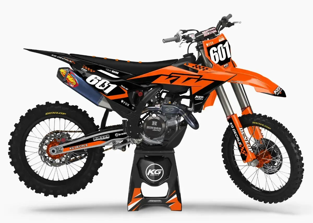 KTM SEMI CUSTOM BIKE DECALS — BLACKOUT ORANGE