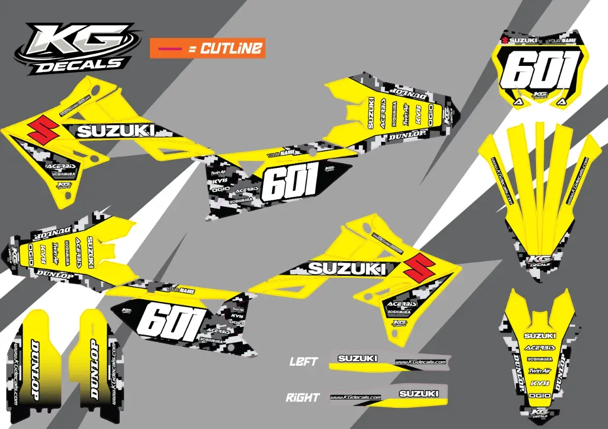 SUZUKI SEMI CUSTOM BIKE DECALS — BLITZ DIGITAL CAMO
