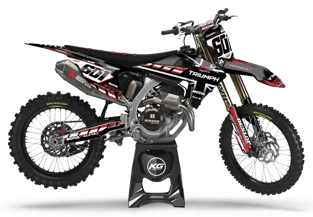 TRIUMPH SEMI CUSTOM BIKE DECALS — MXGP LATVIA BLACK VOLTAGE