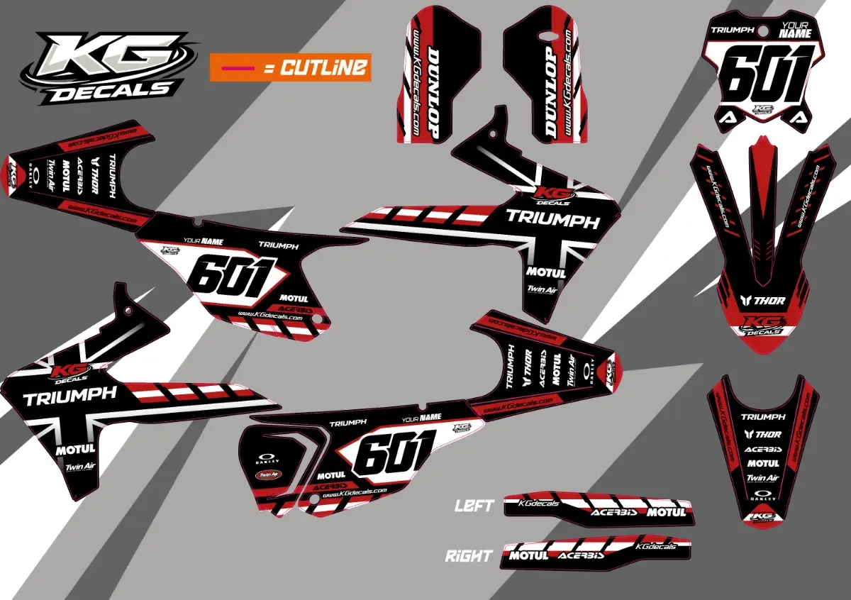TRIUMPH SEMI CUSTOM BIKE DECALS — MXGP LATVIA BLACK VOLTAGE