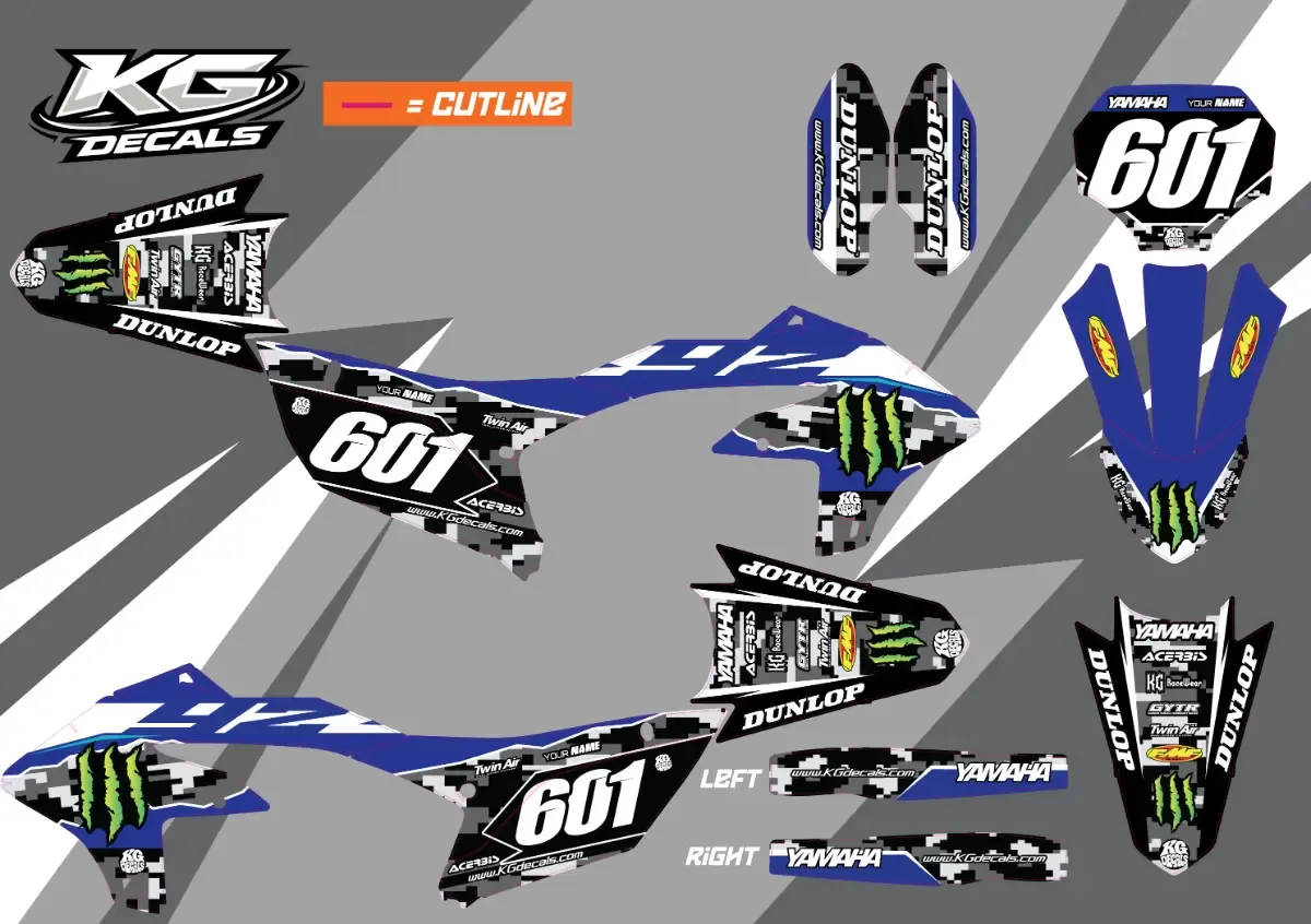 YAMAHA SEMI CUSTOM BIKE DECALS — FACTORY MILITARY APPRECIATION