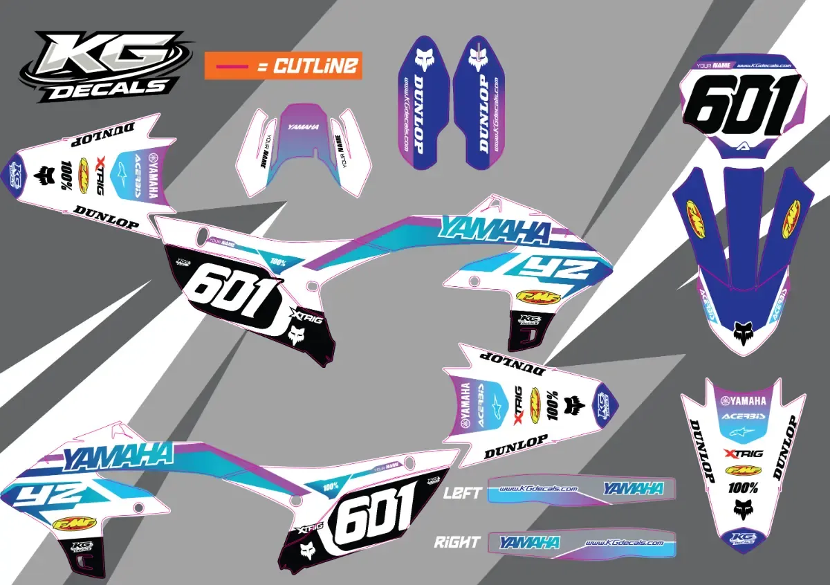 YAMAHA SEMI CUSTOM BIKE DECALS — SHEBET