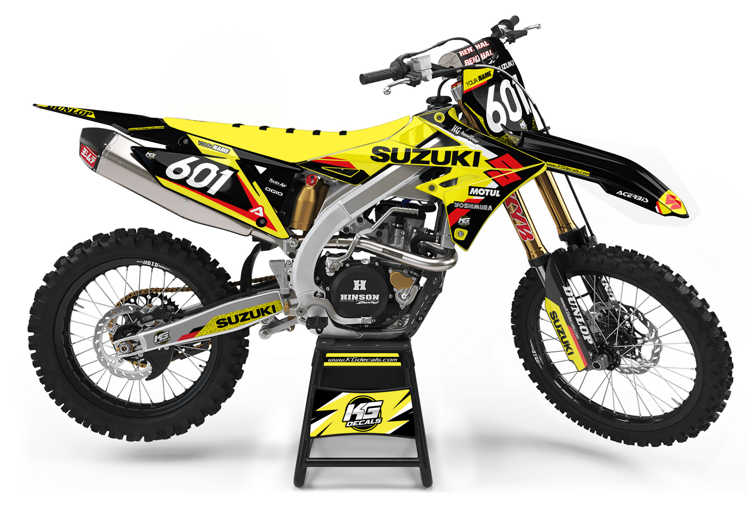 SUZUKI SEMI CUSTOM BIKE DECALS — DEEP YELLOW BLACK