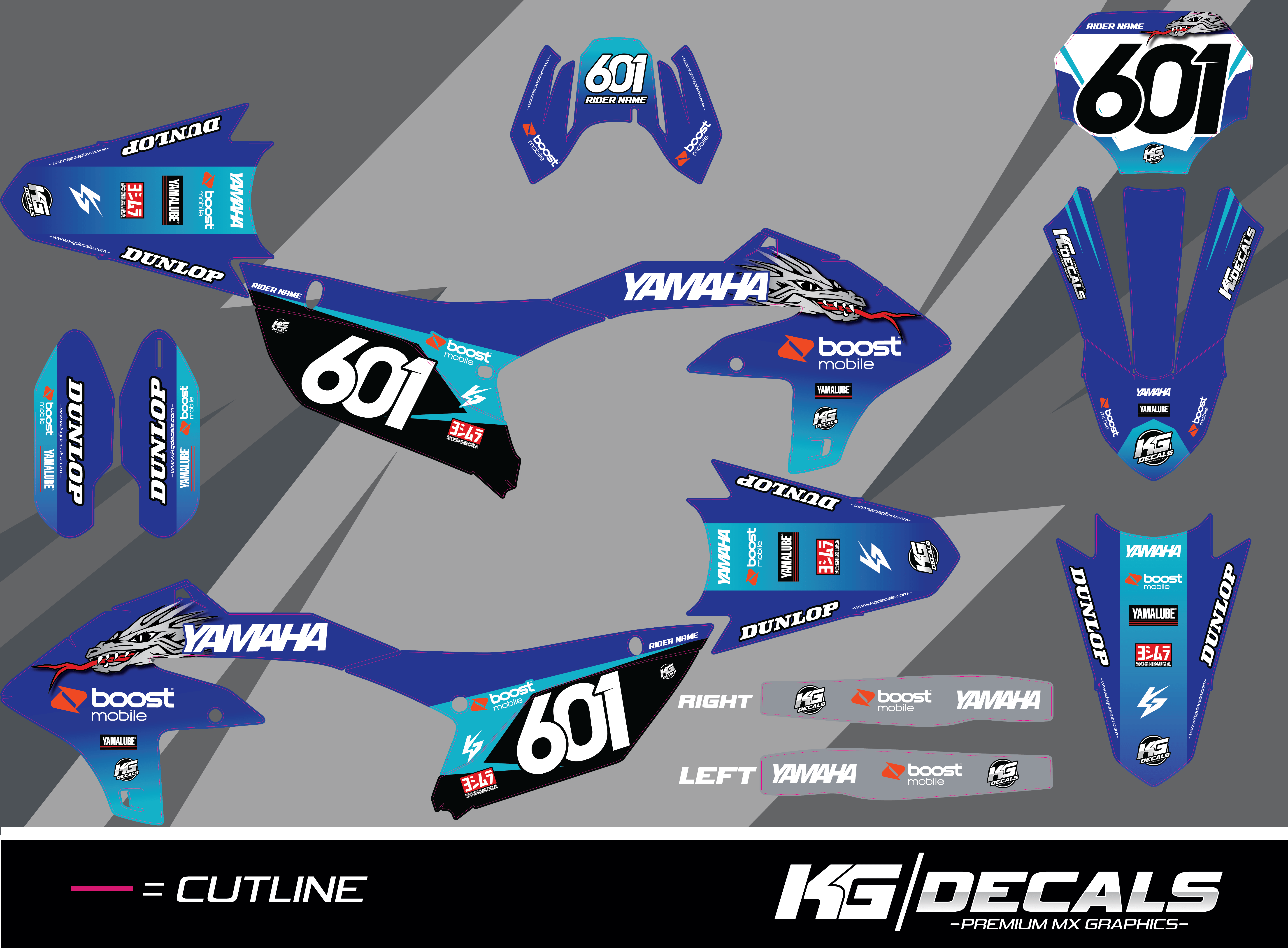 YAMAHA SEMI CUSTOM BIKE DECALS — TROY