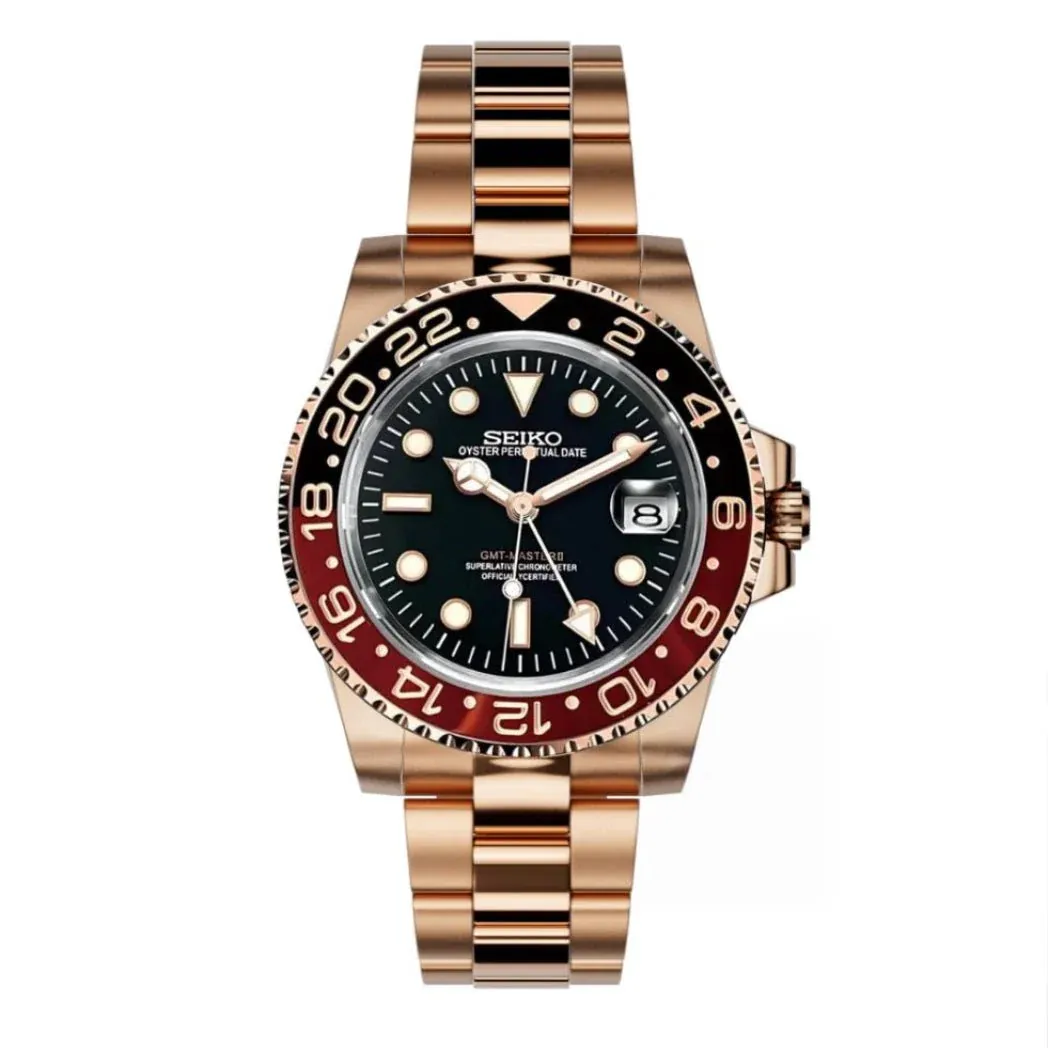 Seiko Mod "Rootbeer" All Rose Gold