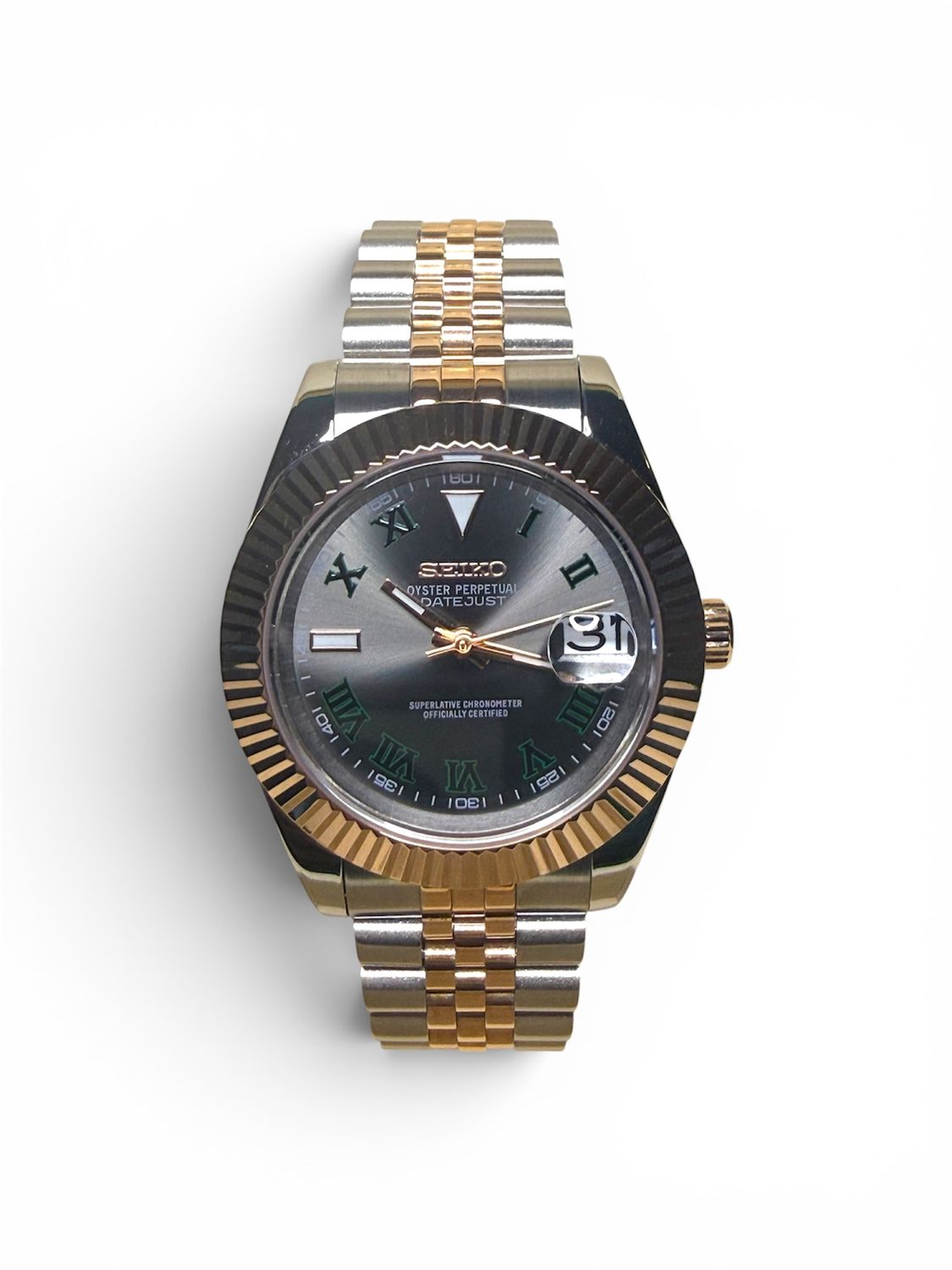 Seiko Mod "Datejust" Inspired 2T Rose Gold Wimbledon