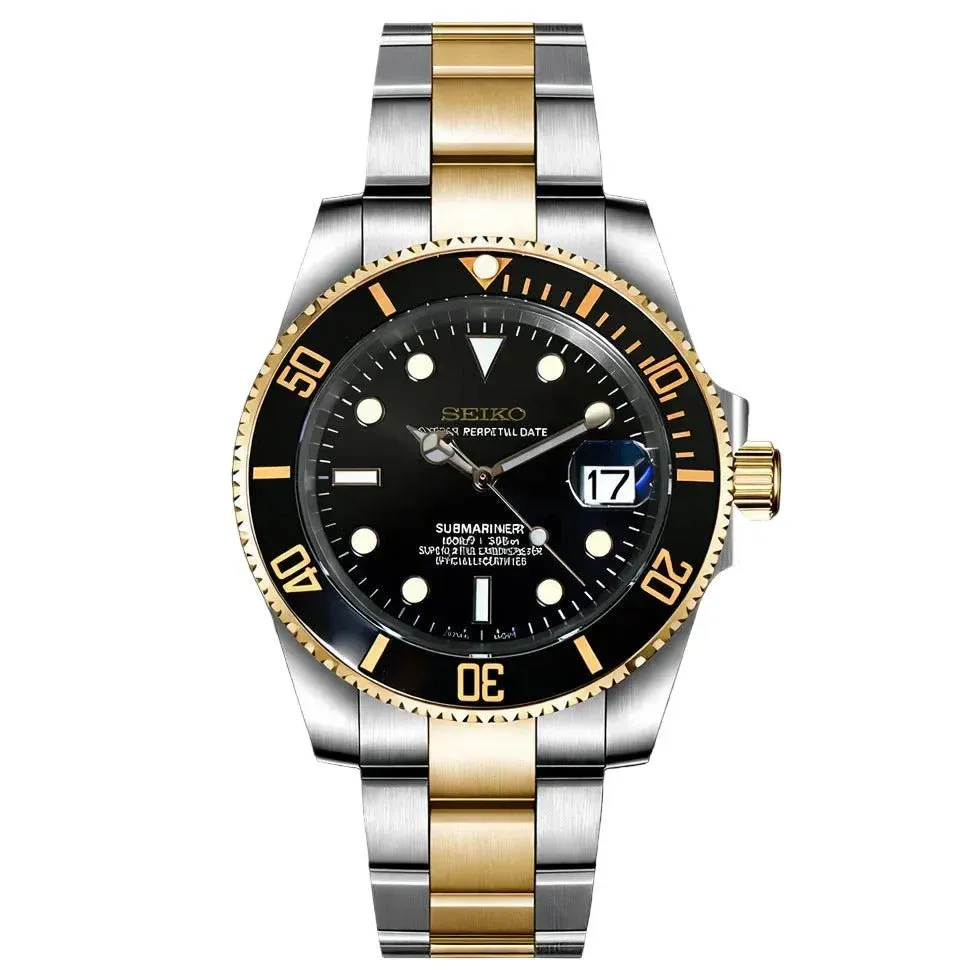 Seiko Mod "Submariner" Inspired 2T Gold