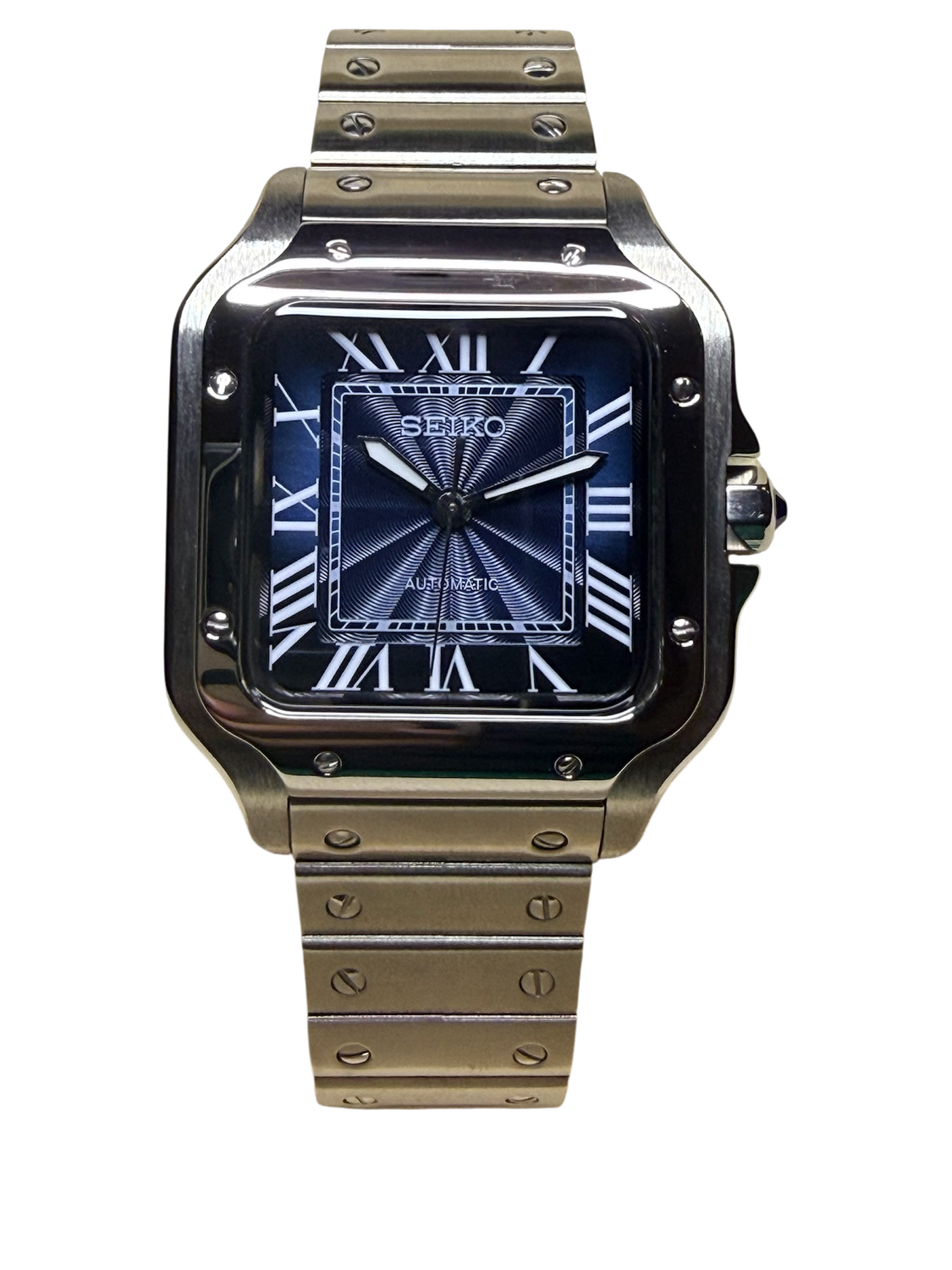 Seiko Mod "Santos" Inspired - Blue Phantom