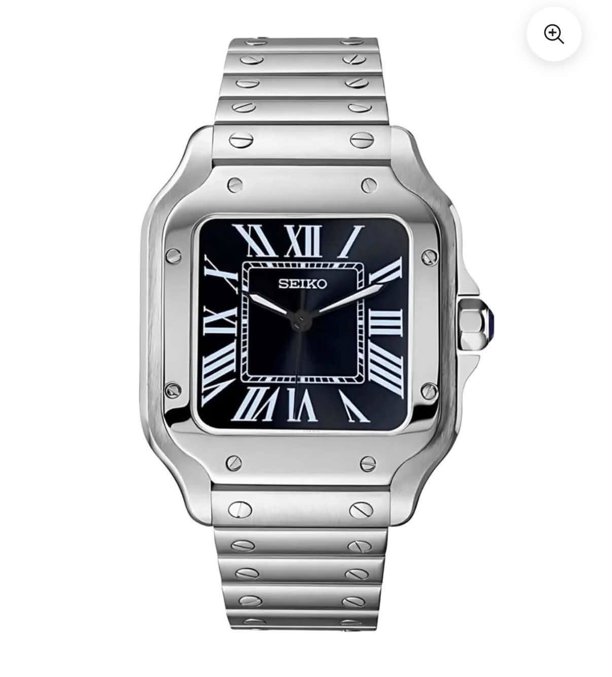 Seiko Mod “Santos” Inspired - Black Dial