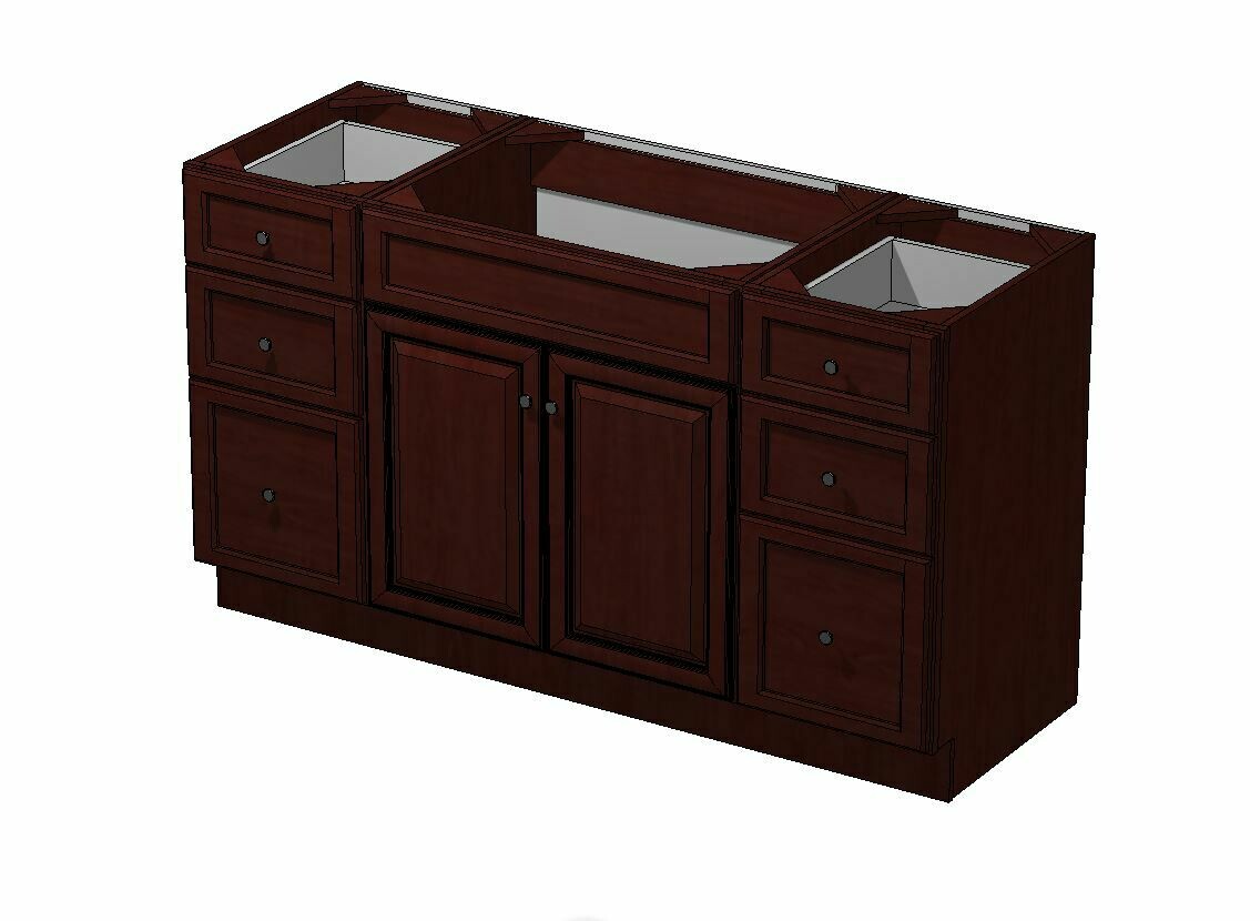 60 Inch Cardinal Cherry Vanity