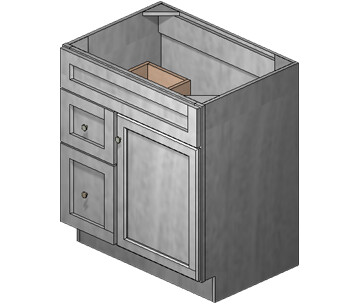 30 Inch Acadia Grey Shaker Vanity (Door Left)