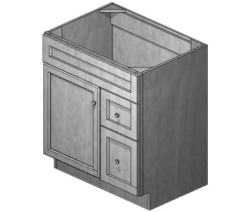 30 Inch Acadia Grey Shaker Vanity (Door Right)