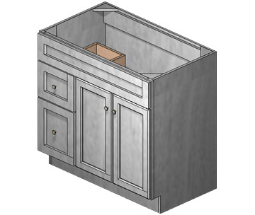 36 Inch Acadia Grey Shaker Vanity (Door Left)