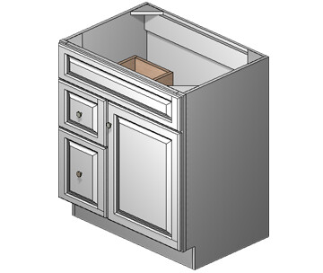 30 Inch Gibson White Shaker Vanity (Door Left) 30 Inch Gibson White Shaker Vanity (Door Left)