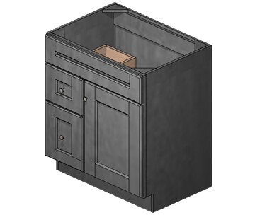 30 Inch Taylor Grey Shaker Vanity (Door Left)