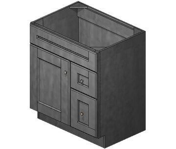 30 Inch Taylor Grey Shaker Vanity (Door Right)