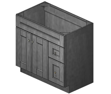 36 Inch Taylor Grey Shaker Vanity (Door Right)