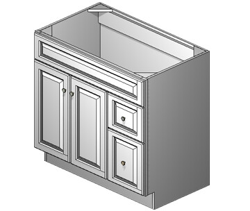 36 Inch Gibson White Shaker Vanity (Door Right)