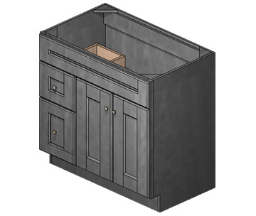 36 Inch Taylor Grey Shaker Vanity (Door Left) 36 Inch Taylor Grey Shaker Vanity (Door Left)