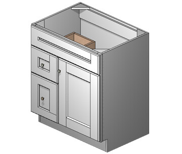 30 Inch Town White Shaker Vanity (Door Left) 30 Inch Town White Shaker Vanity (Door Left)
