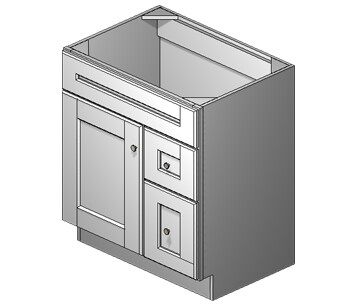 30 Inch Town White Shaker Vanity (Door Right) 30 Inch Town White Shaker Vanity (Door Right)