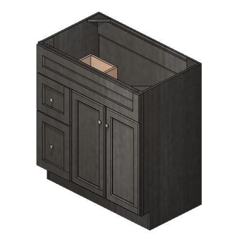 36 Inch Ashton Grey Shaker(Door Left)
