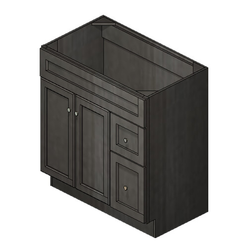 36 Inch Ashton Grey Shaker(Door Right)