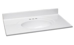 43 Inch White Culture Marble Vanity Top