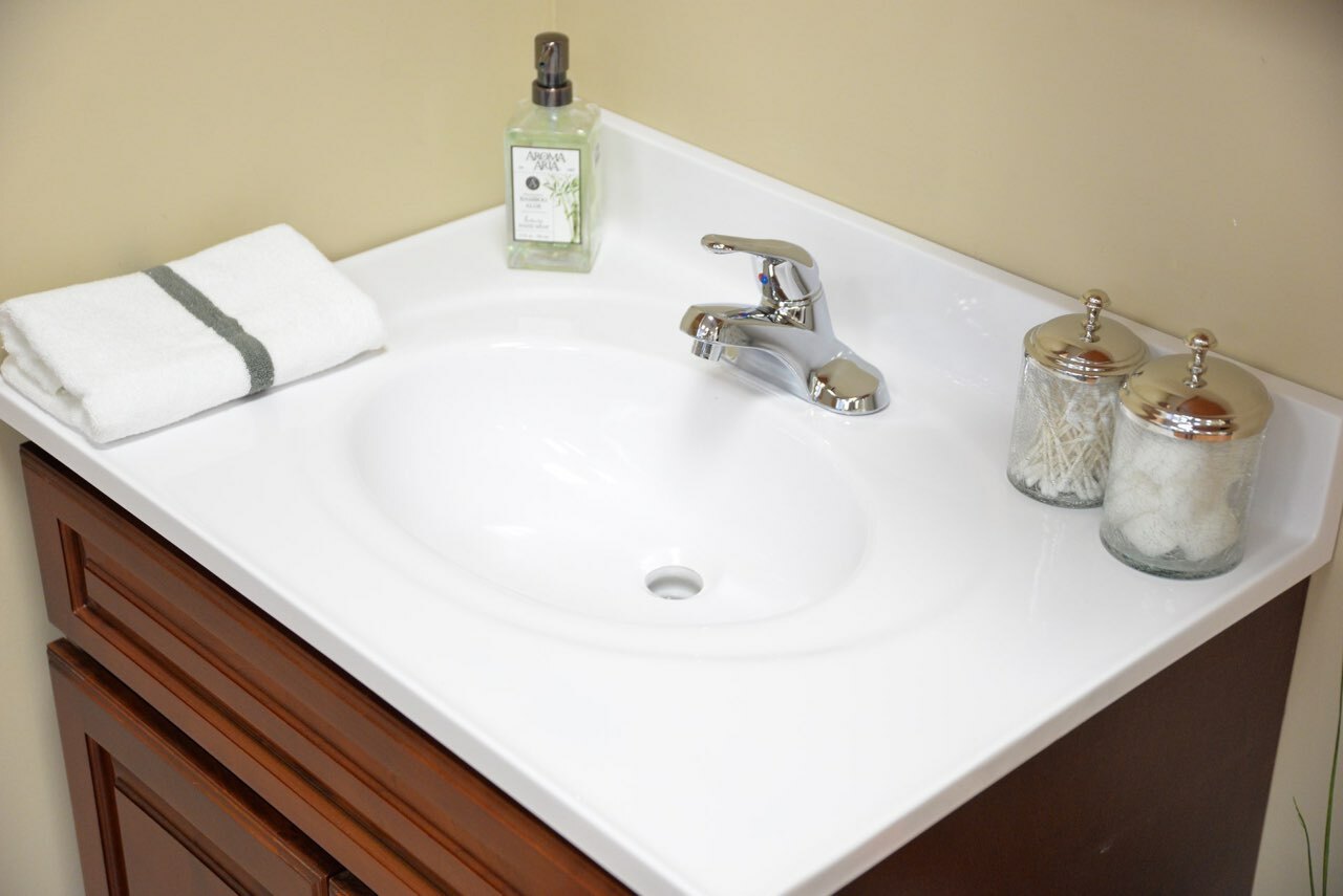 43 Inch White Culture Marble Vanity Top