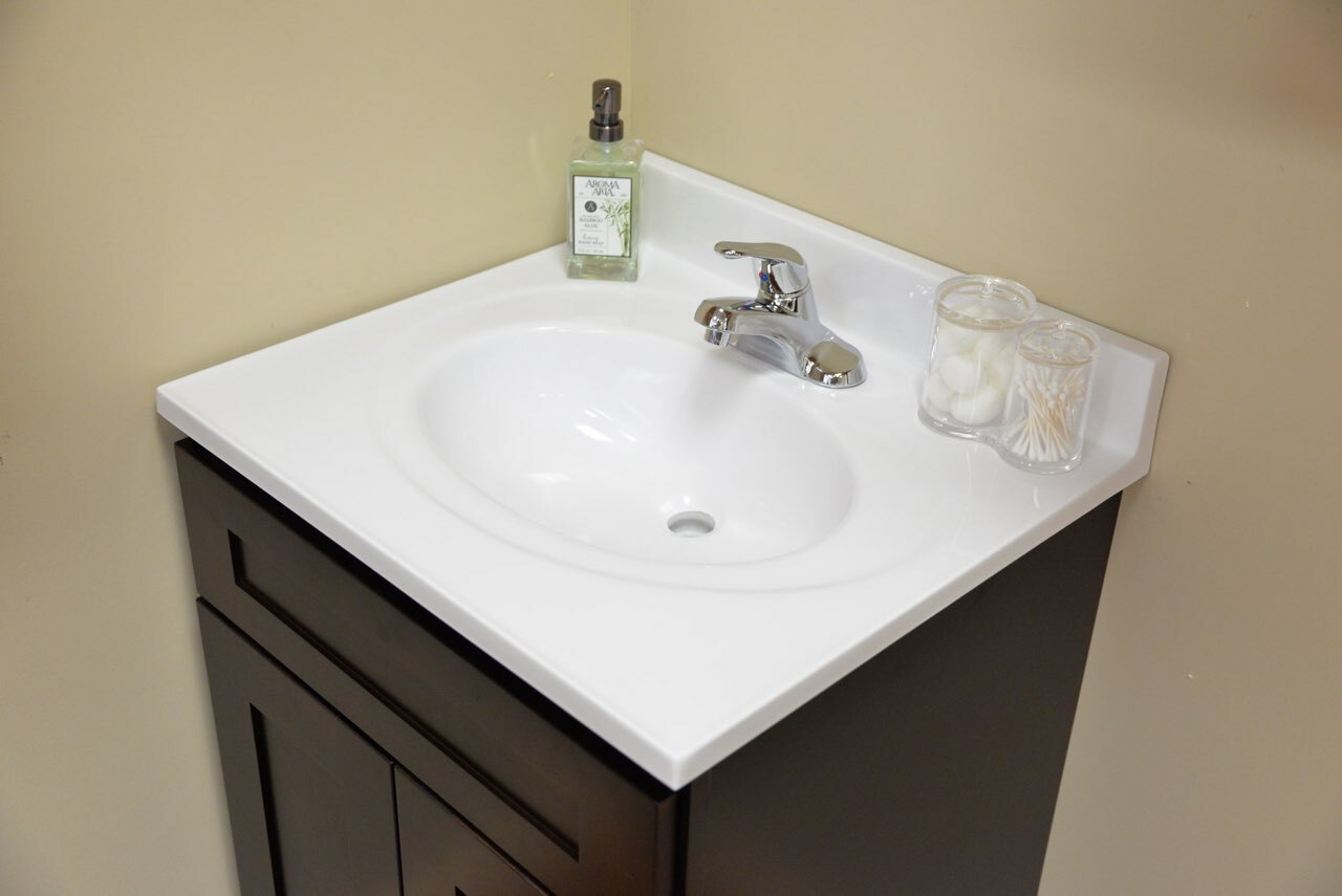 25 Inch White Culture Marble Vanity Top