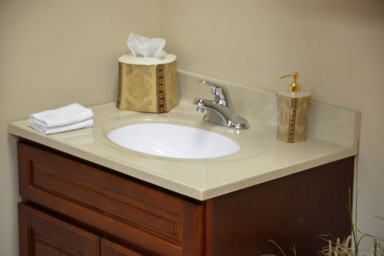 43 Inch Sand Culture Marble Vanity Top