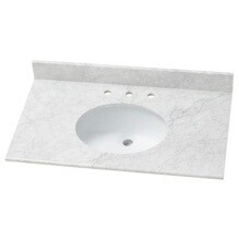 25 Inch Carara White Granite Vanity Top