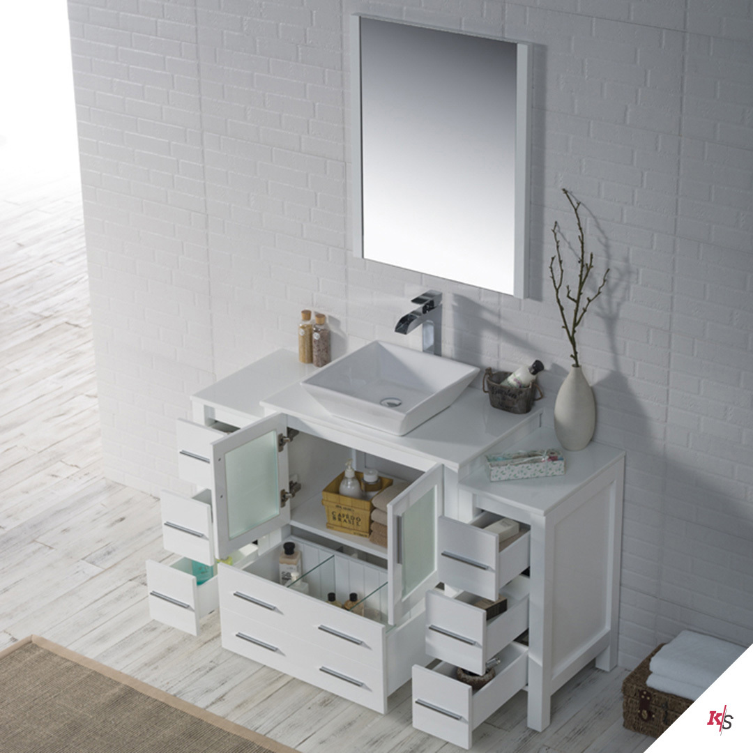 54 Inch Sydney Vanity with Side Cabinet